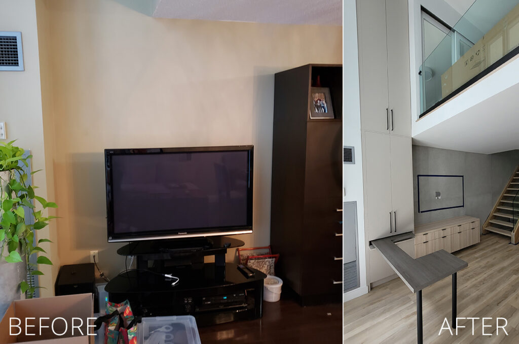 Built in storage, TV unit and Desk renovation.